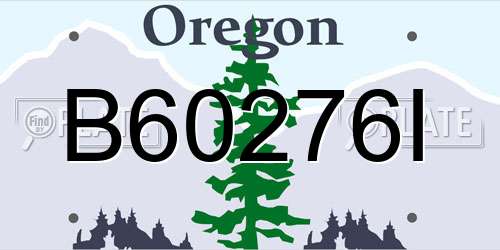 B60276I Oregon License Plate