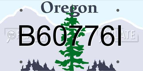 B60776I Oregon License Plate