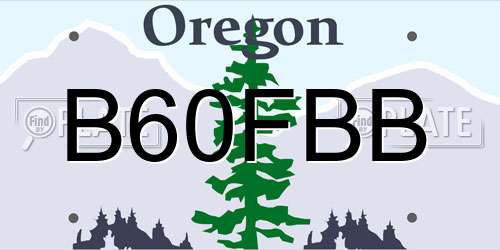 B60FBB Oregon License Plate