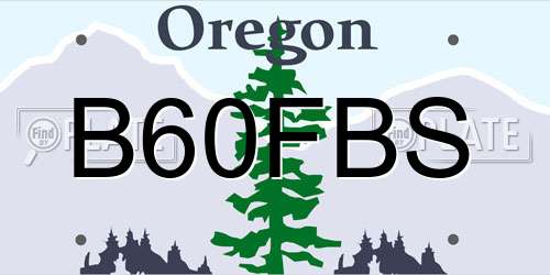 B60FBS Oregon License Plate