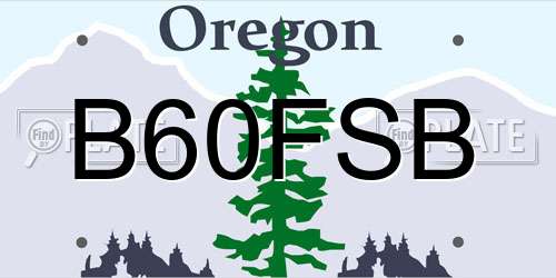 B60FSB Oregon License Plate