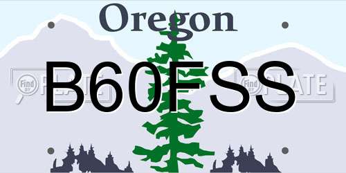 B60FSS Oregon License Plate
