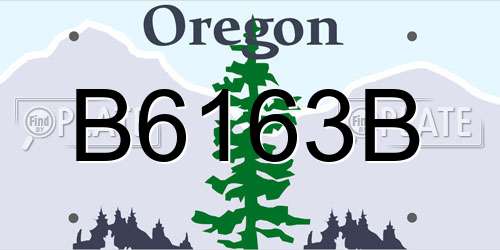 B6163B Oregon License Plate