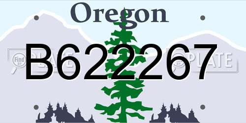 B622267 Oregon License Plate