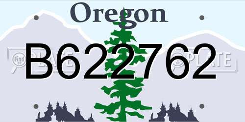 B622762 Oregon License Plate