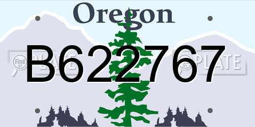 B622767 Oregon License Plate