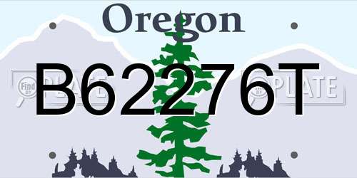 B62276T Oregon License Plate