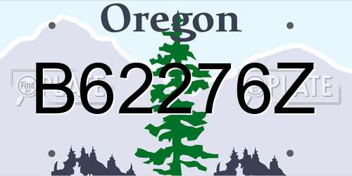 B62276Z Oregon License Plate