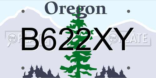 B622XY Oregon License Plate