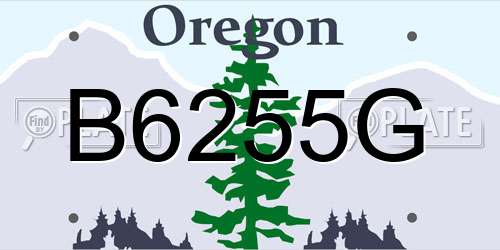 B6255G Oregon License Plate