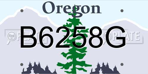 B6258G Oregon License Plate