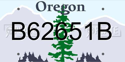 B62651B Oregon License Plate