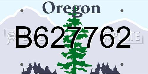 B627762 Oregon License Plate