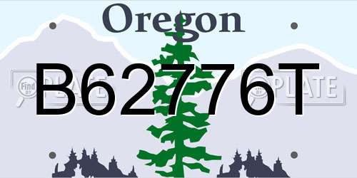 B62776T Oregon License Plate
