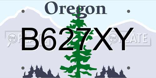 B627XY Oregon License Plate