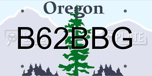 B62BBG Oregon License Plate