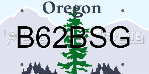 B62BSG Oregon License Plate
