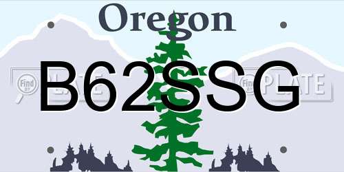 B62SSG Oregon License Plate