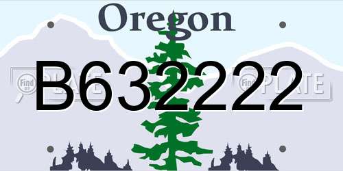 B632222 Oregon License Plate