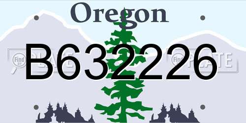 B632226 Oregon License Plate