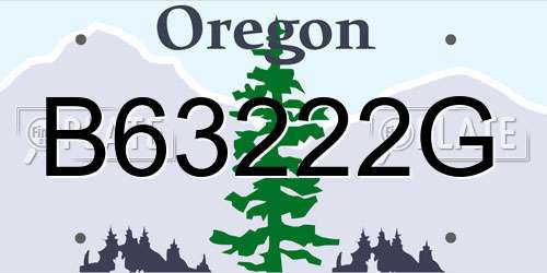 B63222G Oregon License Plate