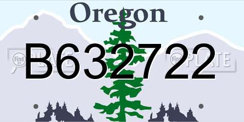 B632722 Oregon License Plate