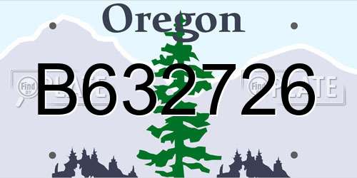 B632726 Oregon License Plate