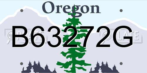 B63272G Oregon License Plate