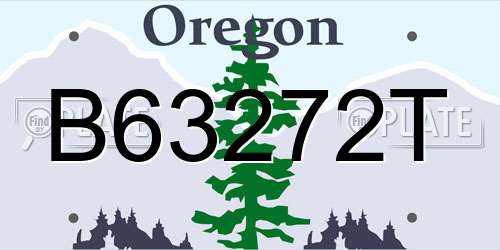 B63272T Oregon License Plate