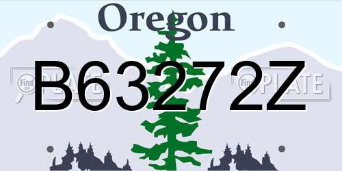 B63272Z Oregon License Plate