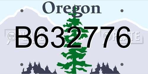 B632776 Oregon License Plate