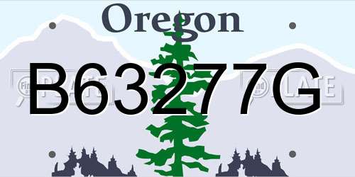 B63277G Oregon License Plate