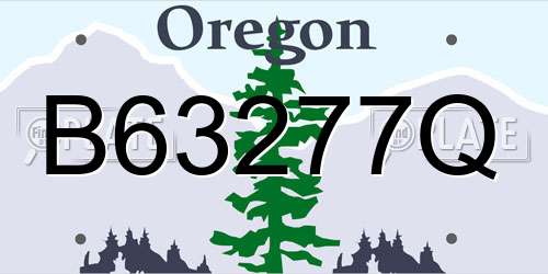 B63277Q Oregon License Plate