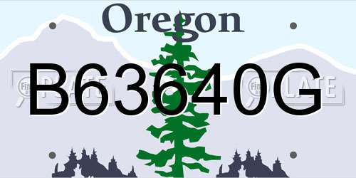 B63640G Oregon License Plate