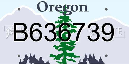 B636739 Oregon License Plate