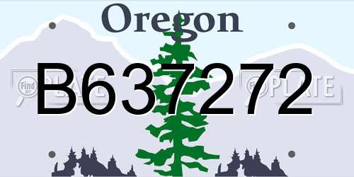 B637272 Oregon License Plate