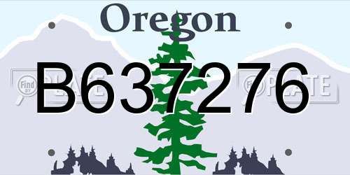 B637276 Oregon License Plate