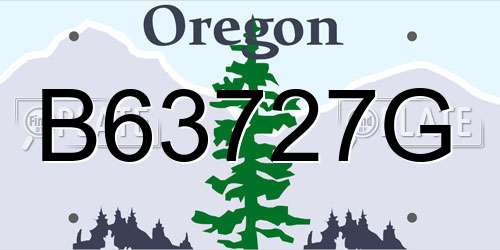 B63727G Oregon License Plate