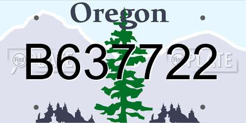 B637722 Oregon License Plate