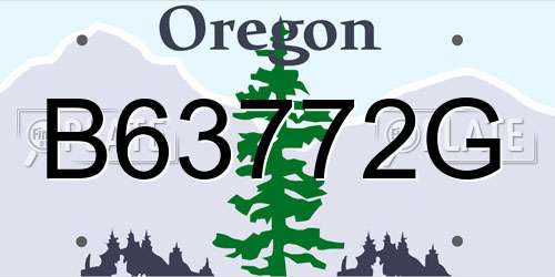 B63772G Oregon License Plate