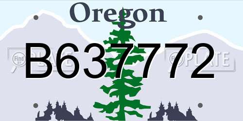 B637772 Oregon License Plate