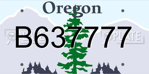 B637777 Oregon License Plate