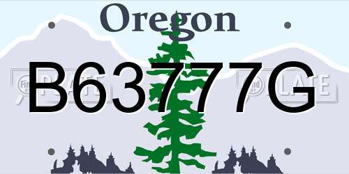 B63777G Oregon License Plate