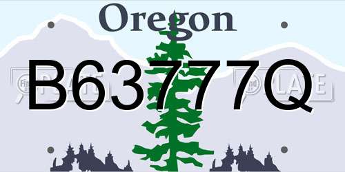 B63777Q Oregon License Plate