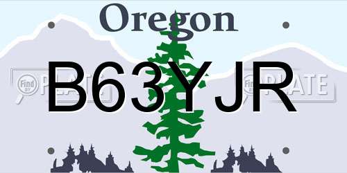 B63YJR Oregon License Plate