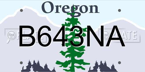 B643NA Oregon License Plate