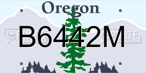 B6442M Oregon License Plate