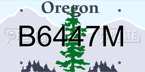 B6447M Oregon License Plate