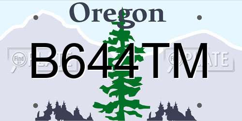 B644TM Oregon License Plate