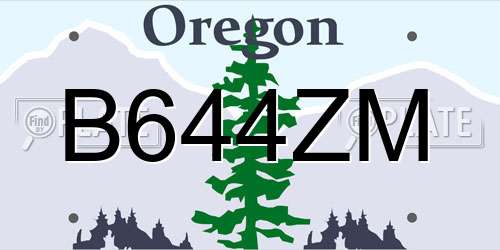 B644ZM Oregon License Plate